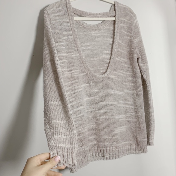 Rubbish Sweaters - OPEN BACK LONG SLEEVE SCOOP SWEATER